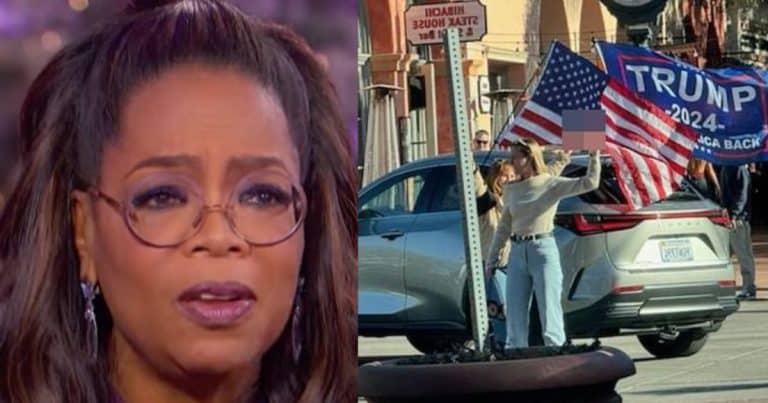 Oprah Hilariously Trolled By ‘Trump Train’ At Her Ritzy California Mansion After Her $2.5M Kamala Secret Comes Out