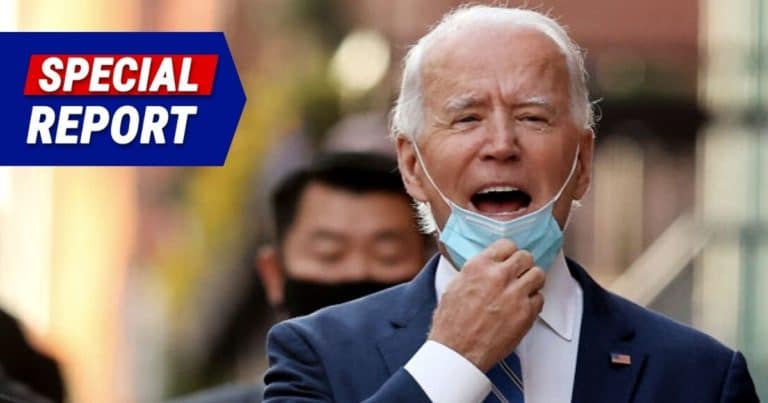 President Biden’s Eye-Raising Remark Caught On Camera – Joe Pulls Down Mask And Asks Woman Her Age, So Aides Blast Music