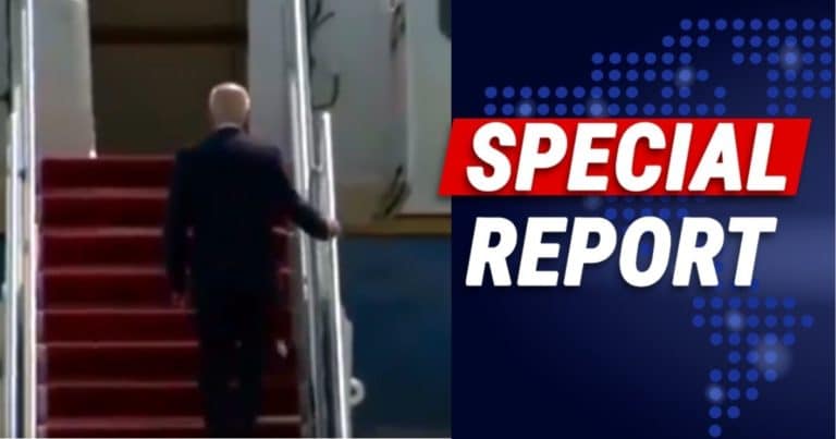 Something Fell Out Of Biden’s Pocket – As He Was Climbing Air Force One Steps, A White Paper Falls Out
